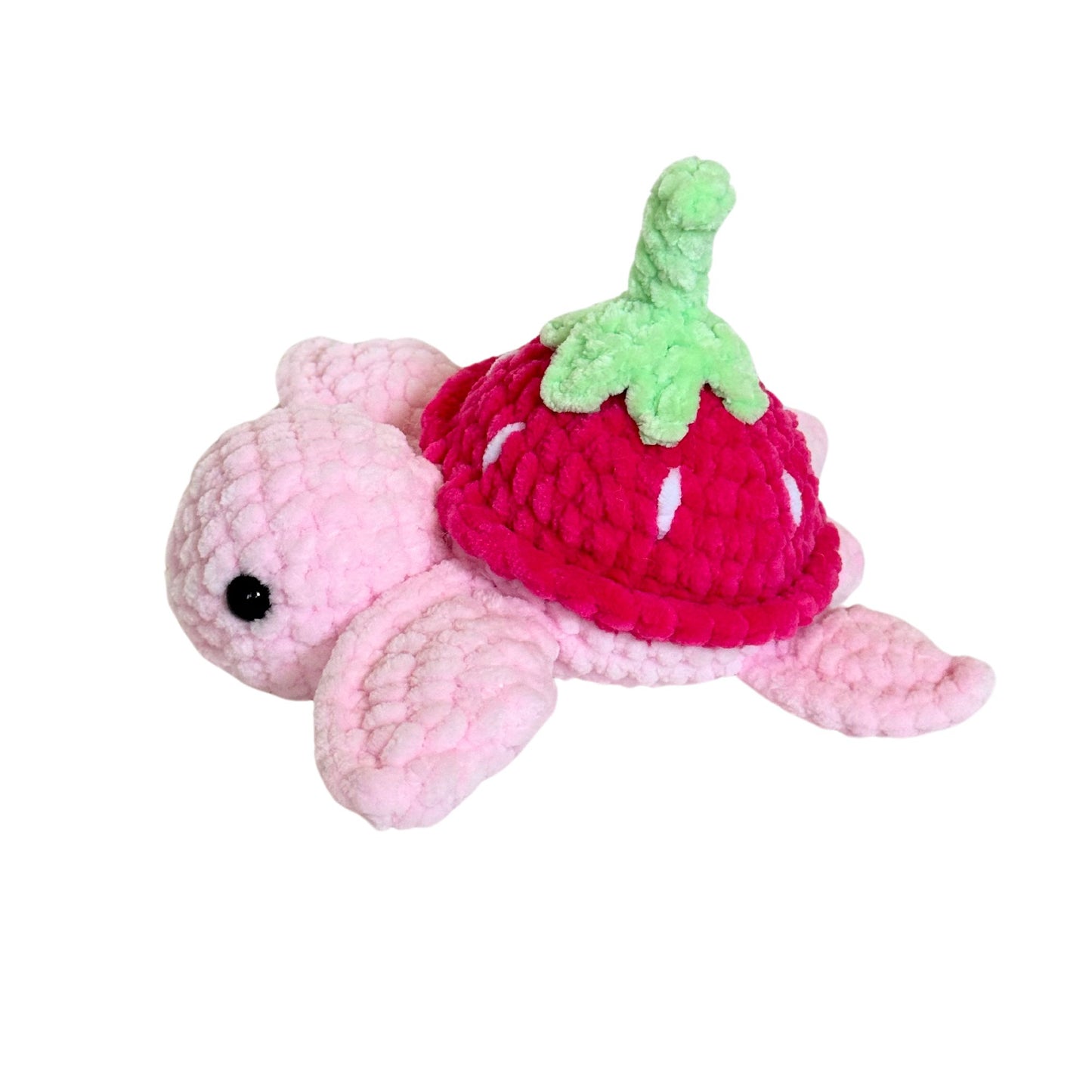 Pink Strawberry Turtle Plushie