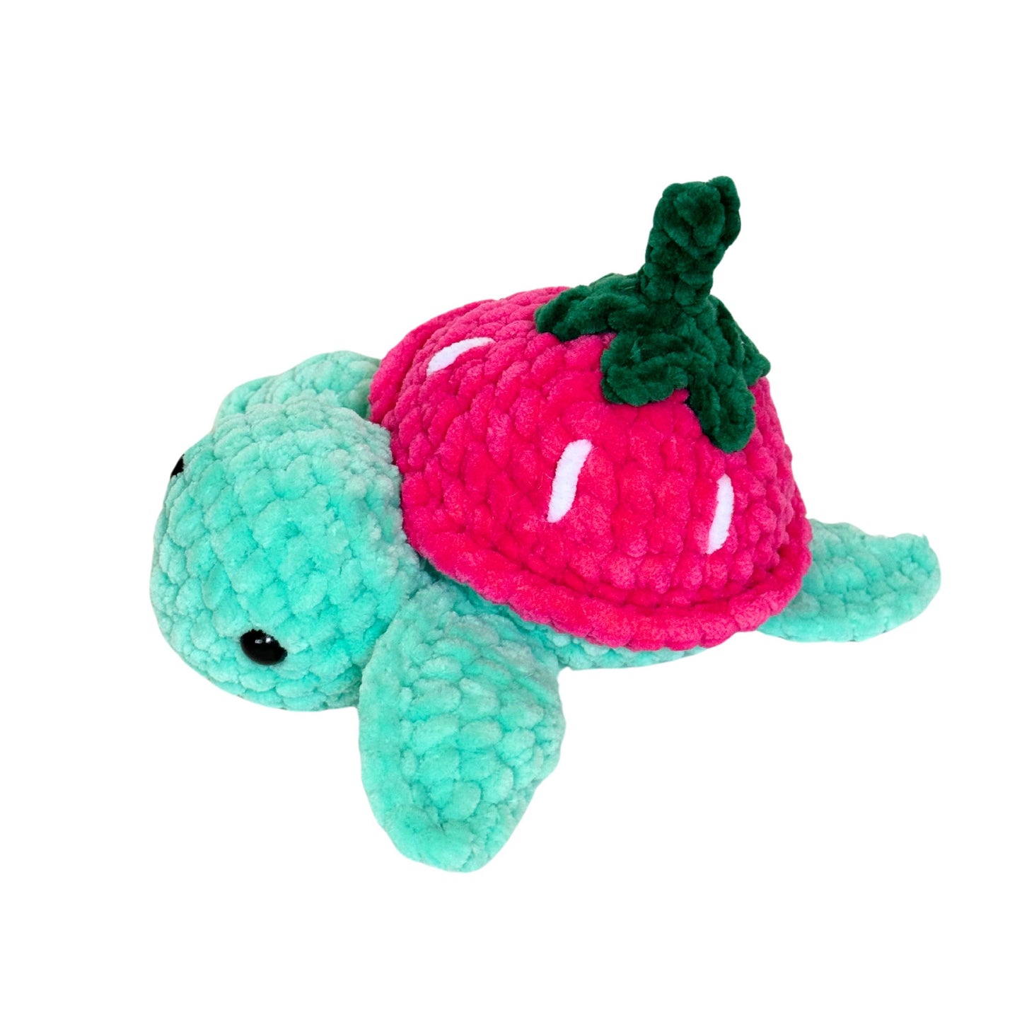 Teal Strawberry Turtle Plushie