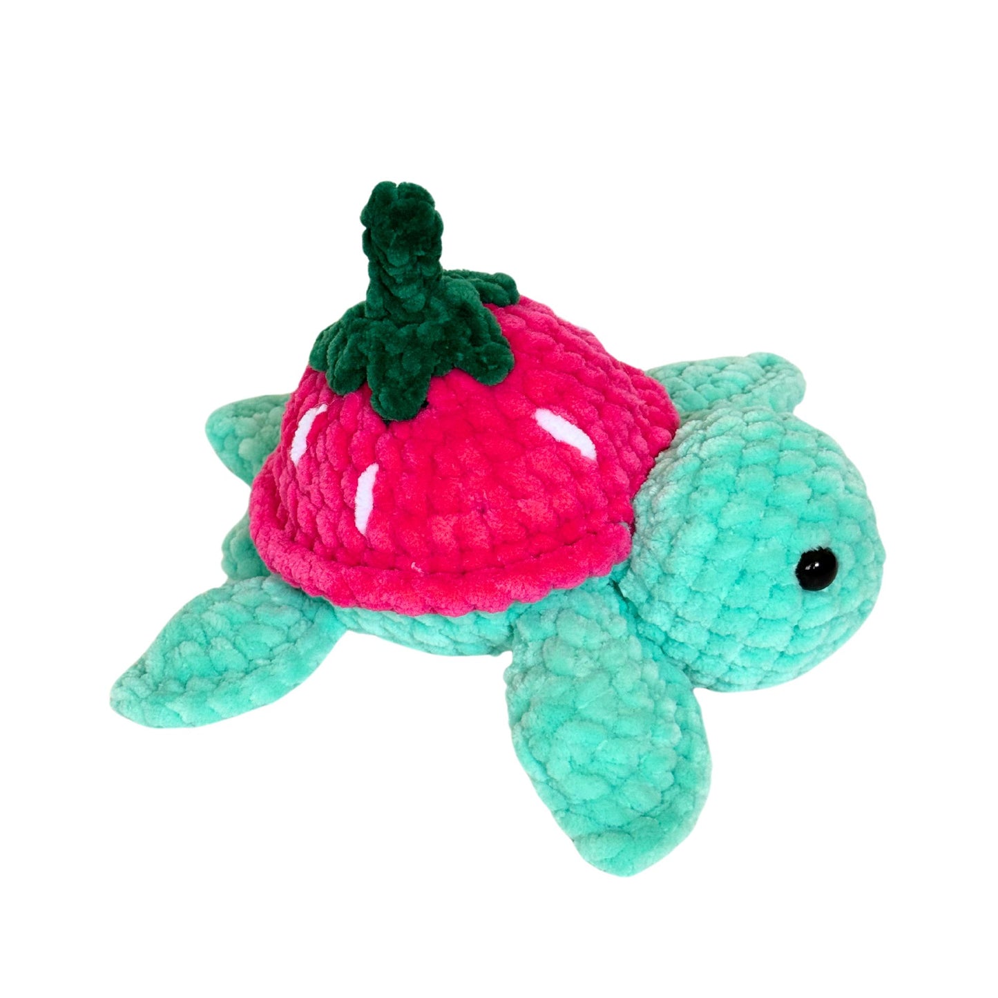 Teal Strawberry Turtle Plushie