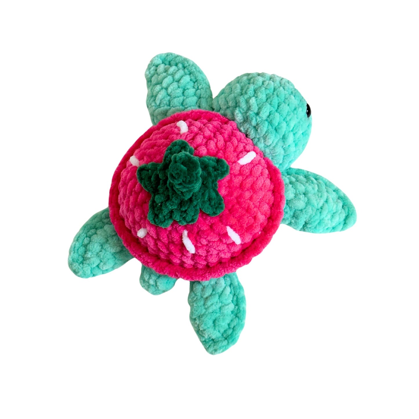 Teal Strawberry Turtle Plushie