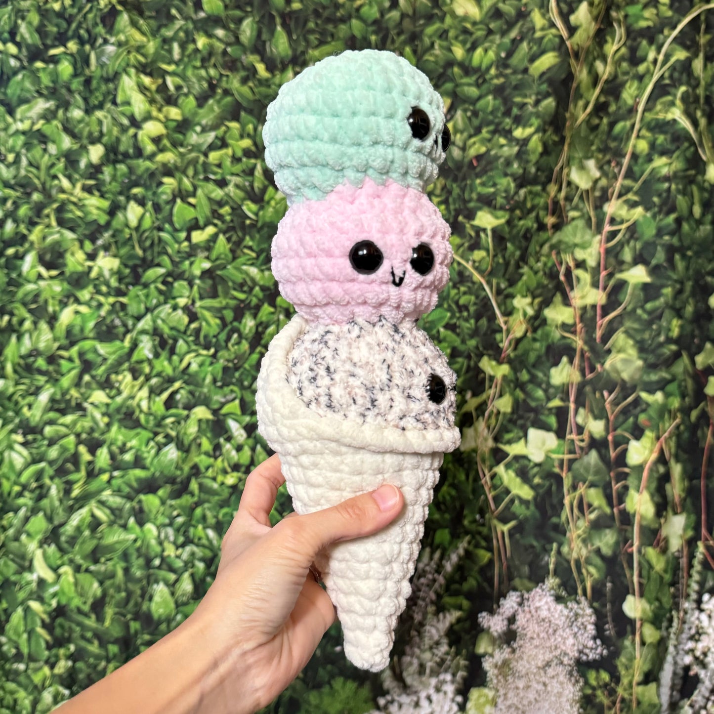 3 Scoop Ice Cream Cone Plushie