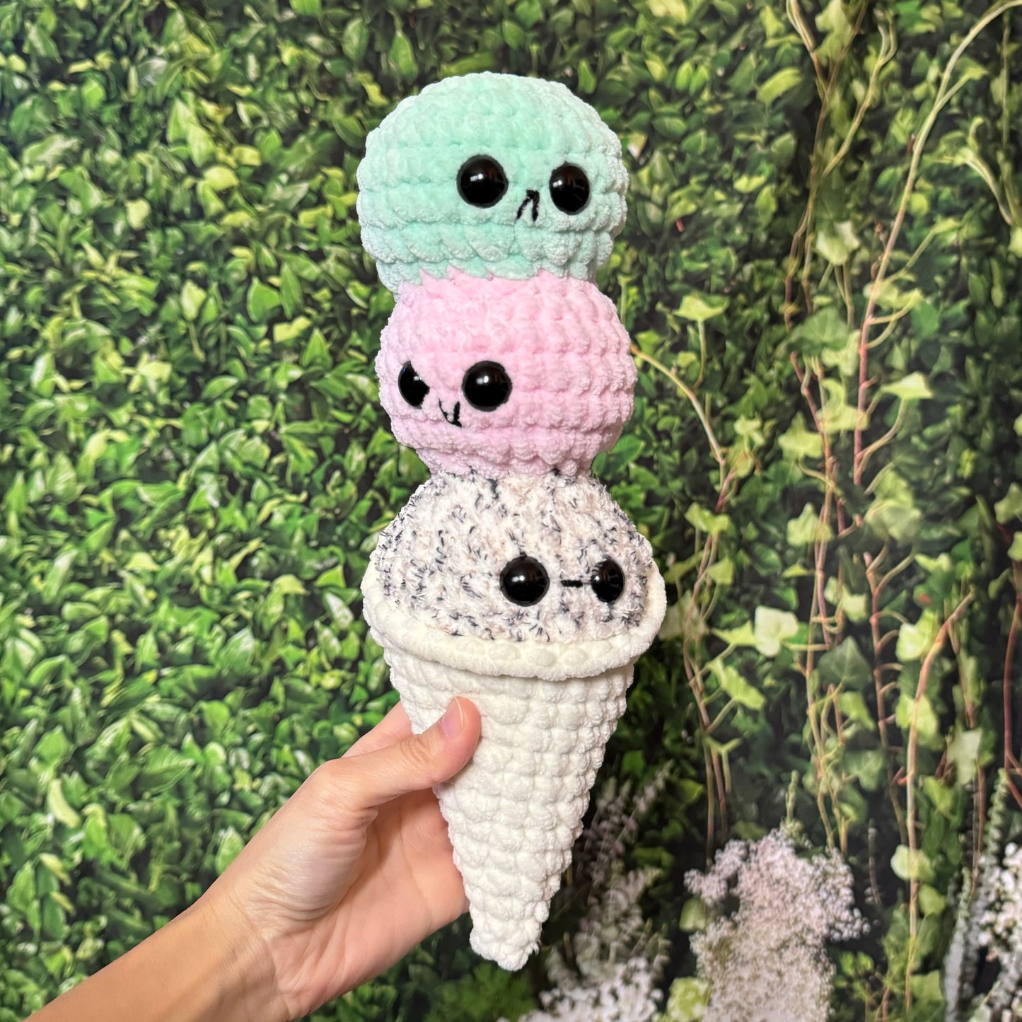 3 Scoop Ice Cream Cone Plushie