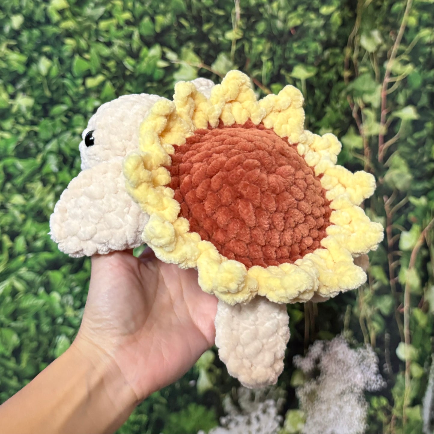 Beige Sunflower Turtle Plushie