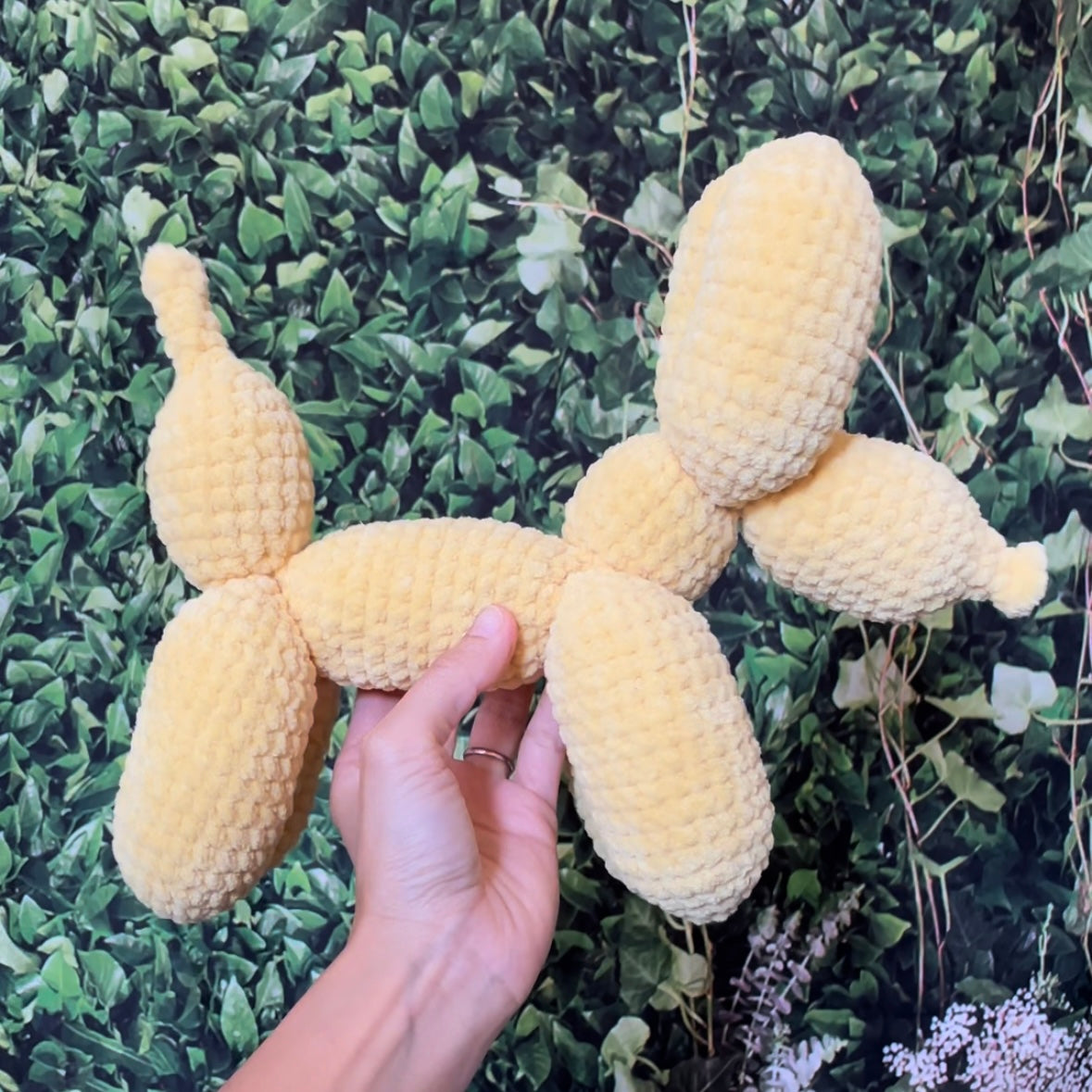 Yellow Balloon Poodle Plushie