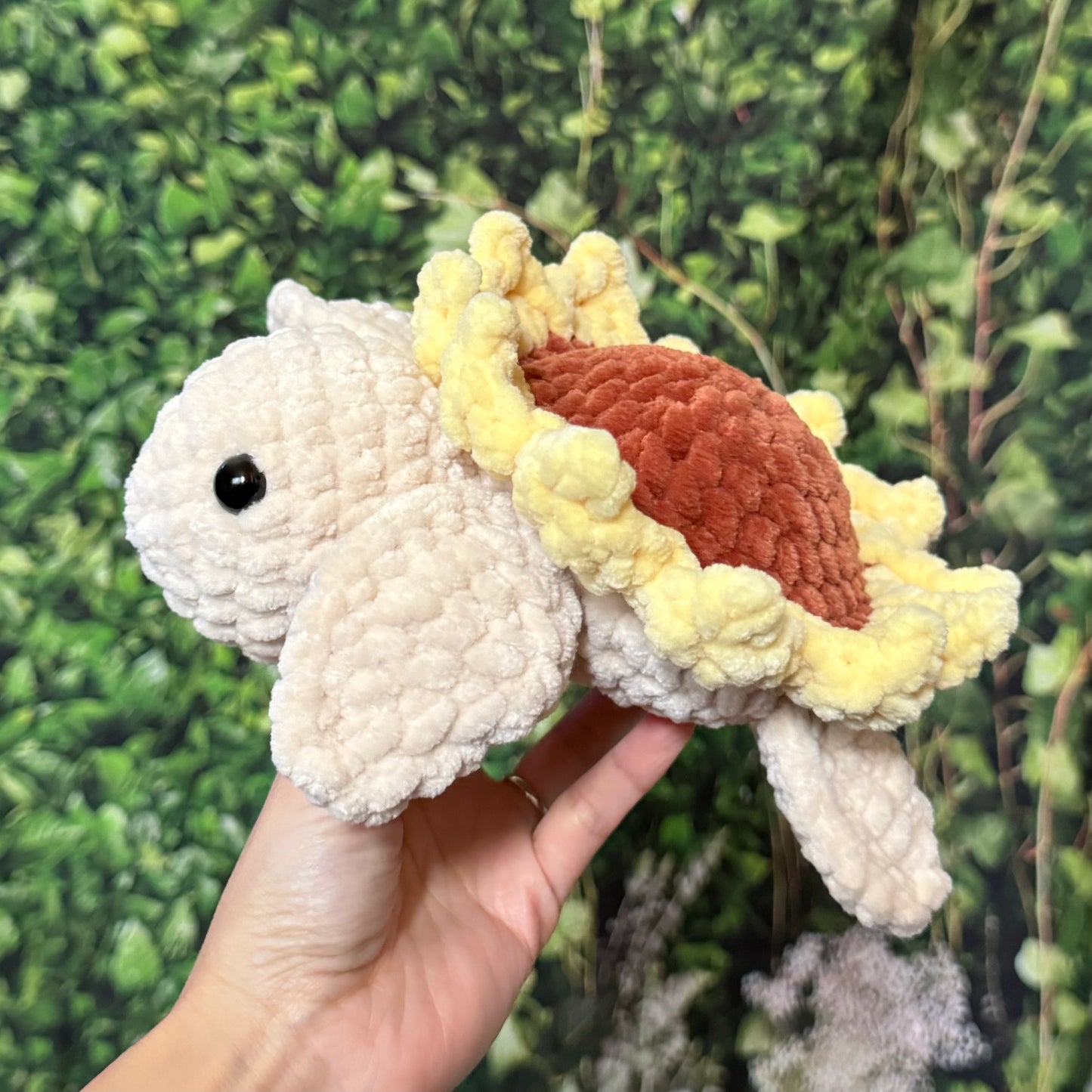 Beige Sunflower Turtle Plushie