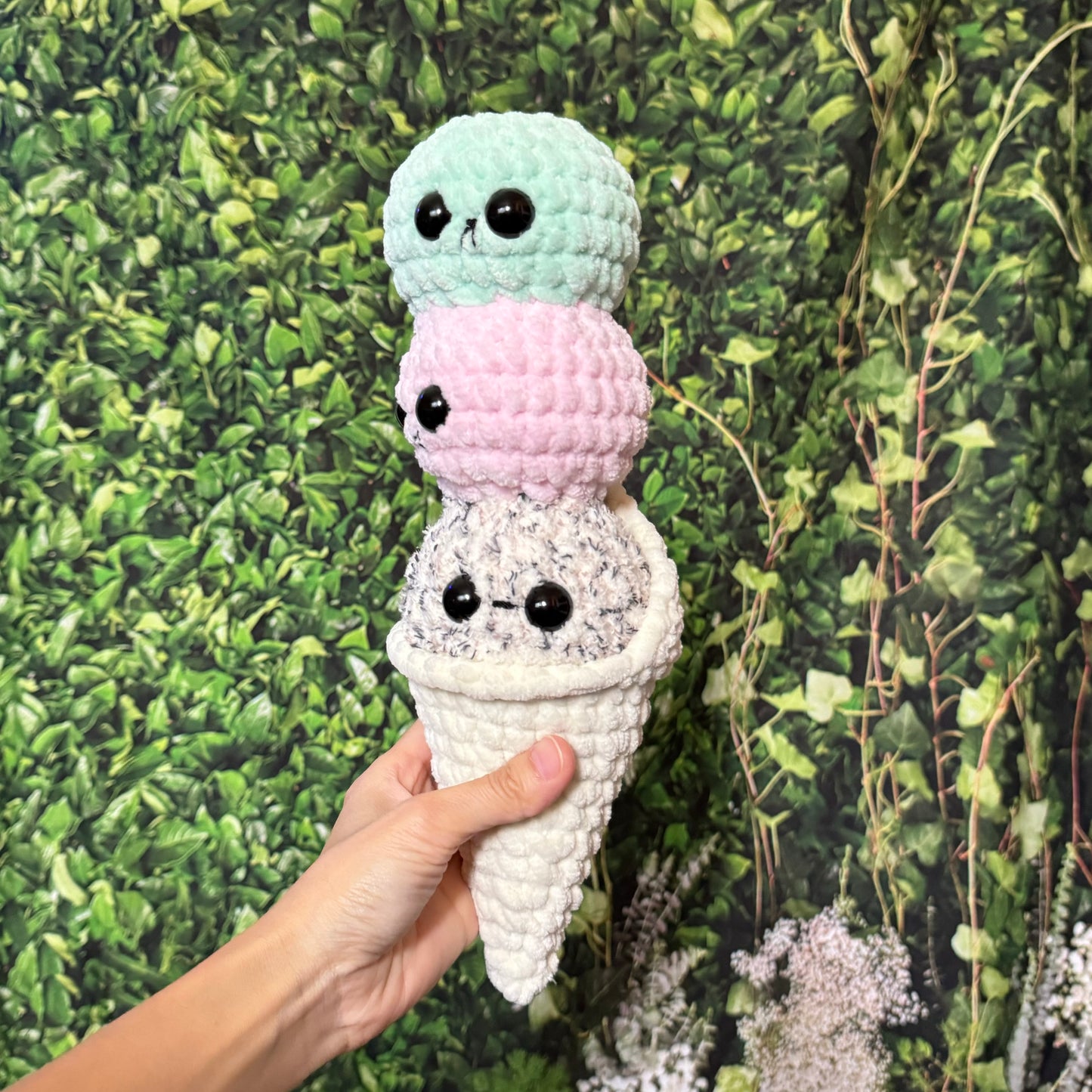 3 Scoop Ice Cream Cone Plushie