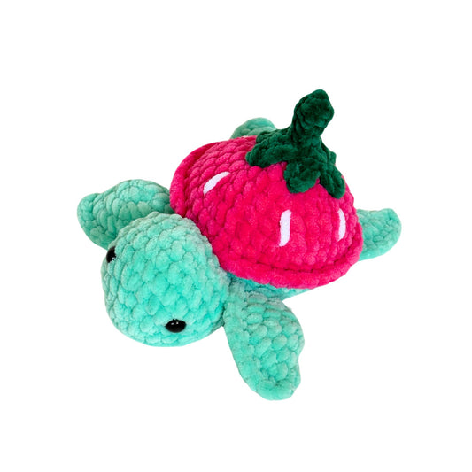 Teal Strawberry Turtle Plushie