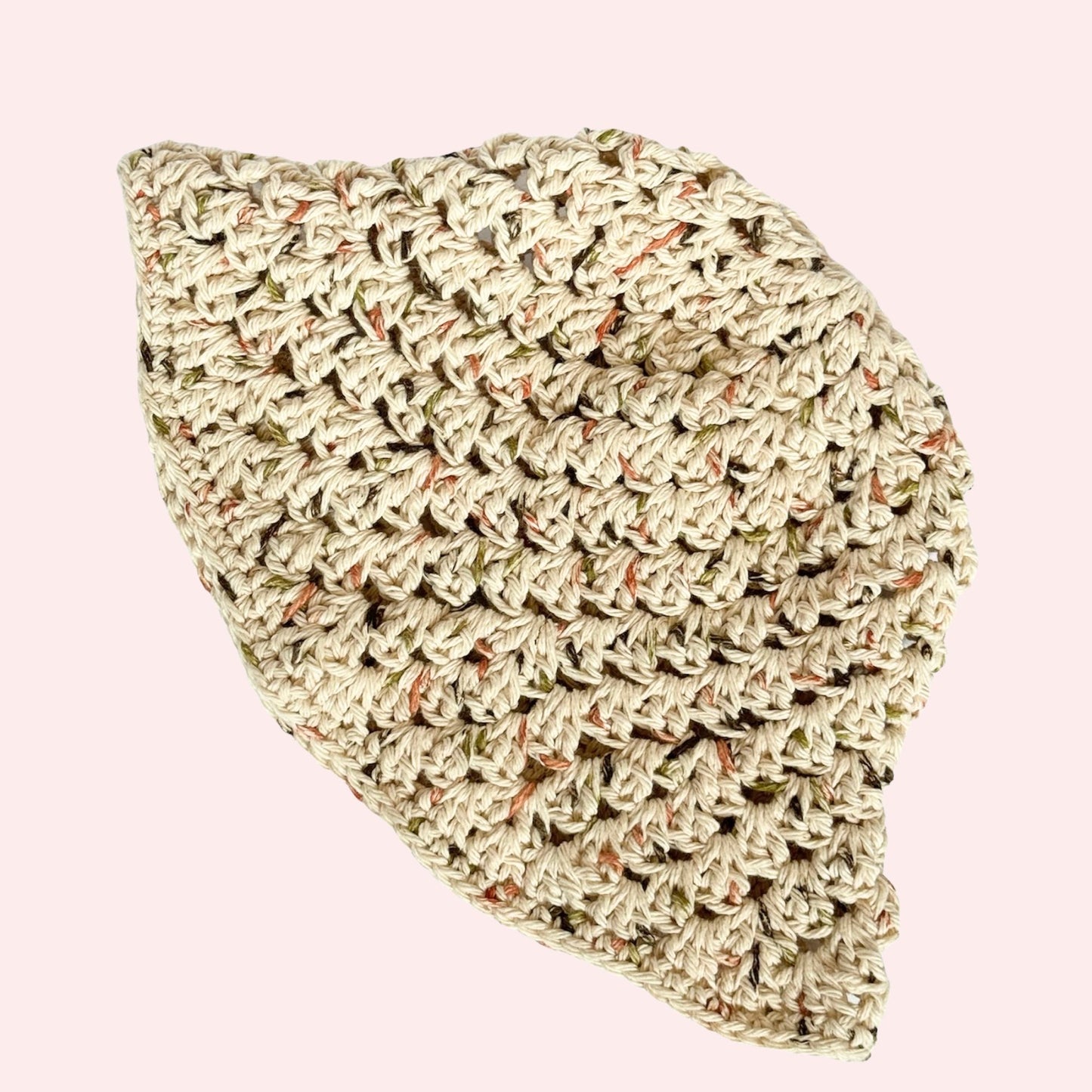 Beige Cotton Bucket Hat