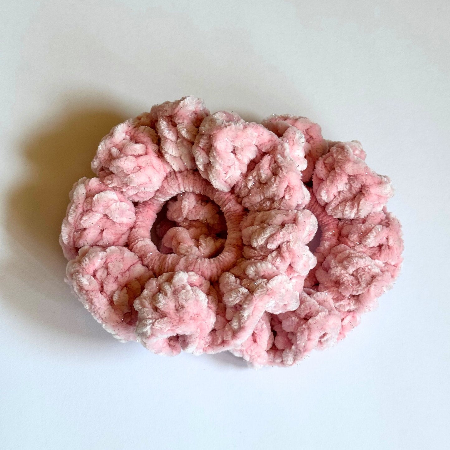 Pink Diamond Velvet Scrunchies 2 Pieces