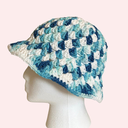 Blue Cotton Bucket Hat