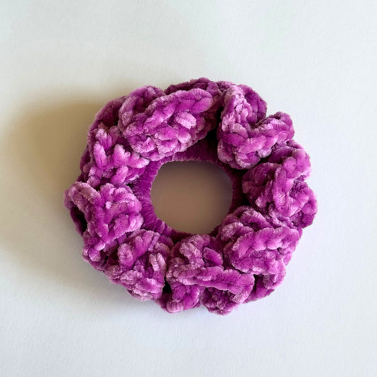 Electric Violet Velvet Scrunchie 1 Piece