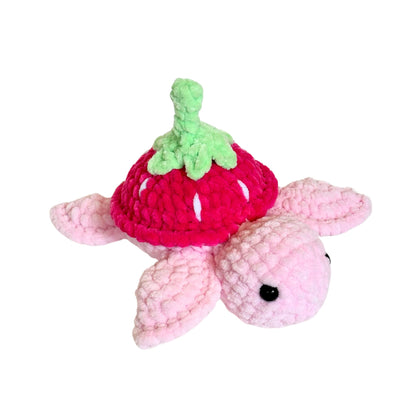 Pink Strawberry Turtle Plushie