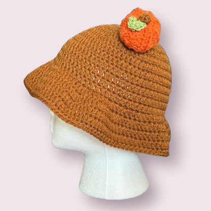 Brown Pumpkin Fall Halloween Bucket Hat