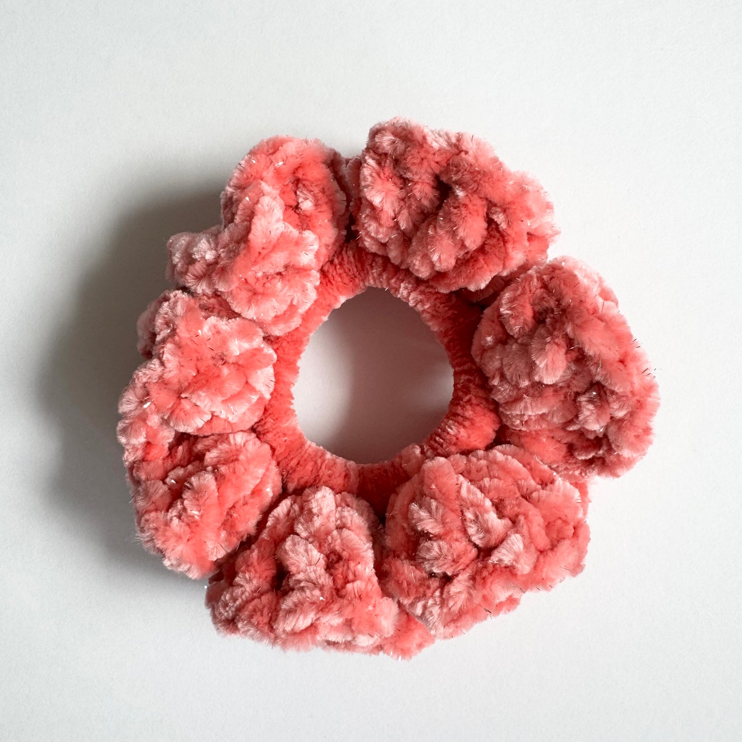 Coral Haze Velvet Scrunchie 1 Piece