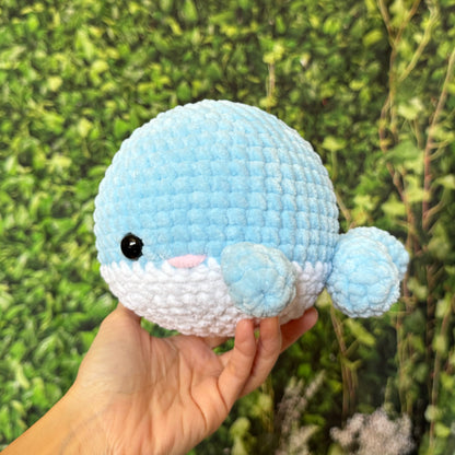 Chubby Whale Plushie (Light Blue)