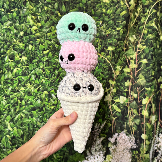 3 Scoop Ice Cream Cone Plushie