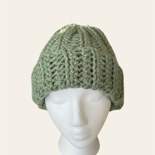 Crochet Beanie Hat (Sage)