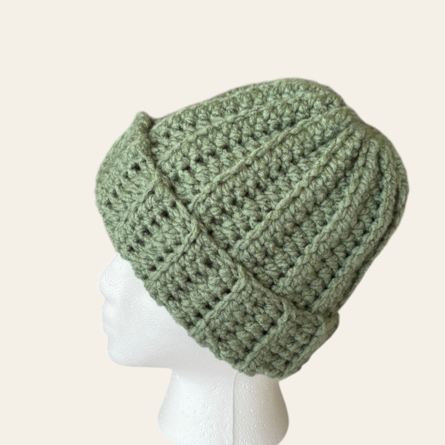 Crochet Beanie Hat (Sage)