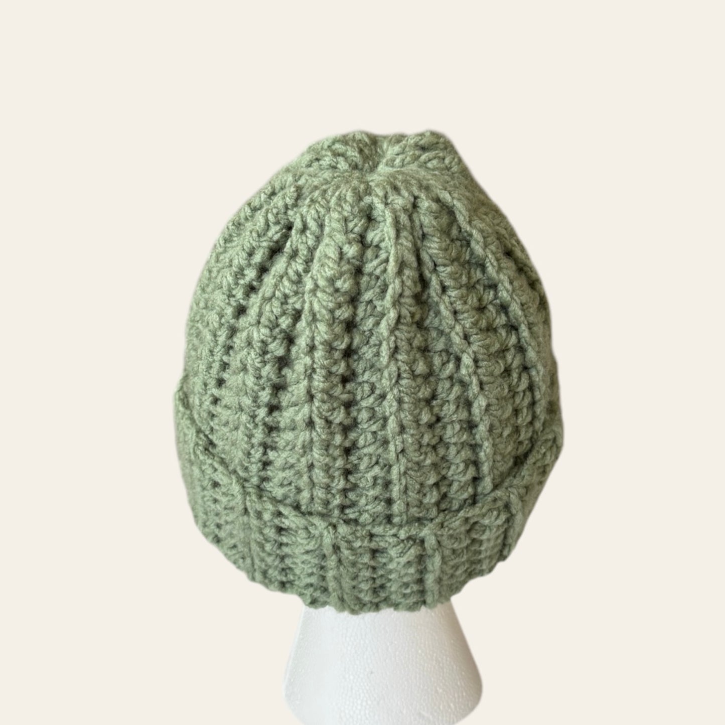 Crochet Beanie Hat (Sage)