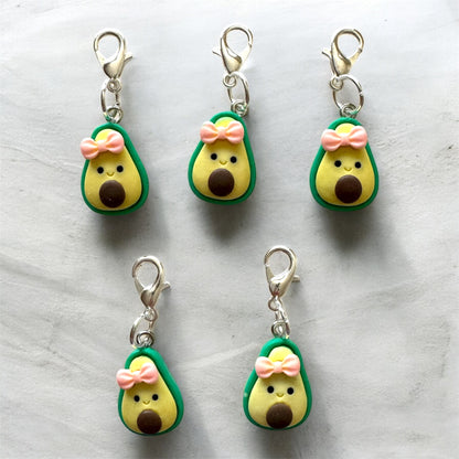 Handmade Avocado Clay Stitch Marker/Progress Tracker