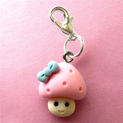 Handmade Mushroom Clay Stitch Marker/Progress Tracker