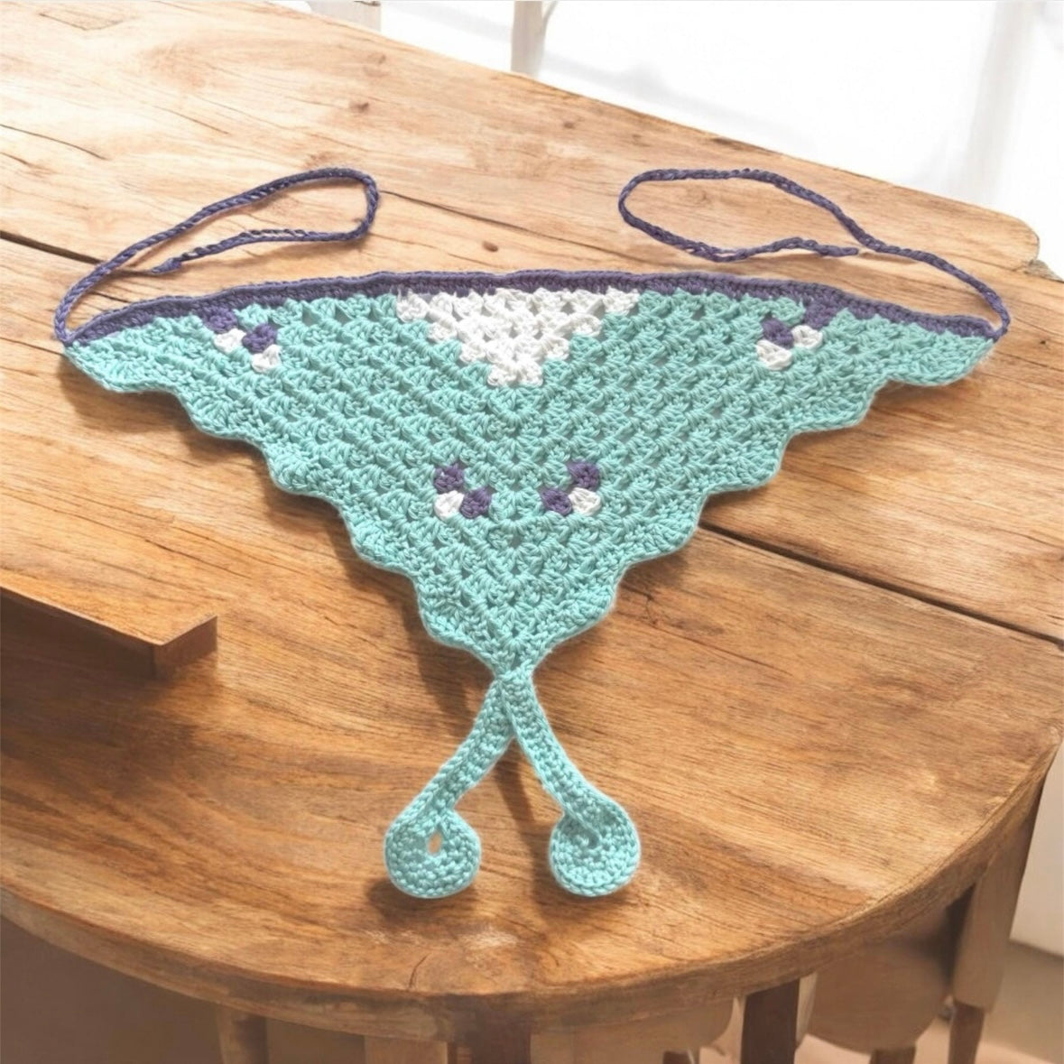 Light Blue Luna Moth Bandana