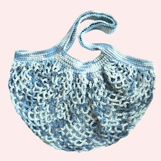 Faded Denim Mesh Bag