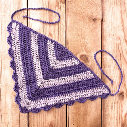 Purple Scalloped Bandana