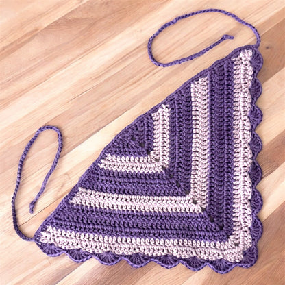 Purple Scalloped Bandana