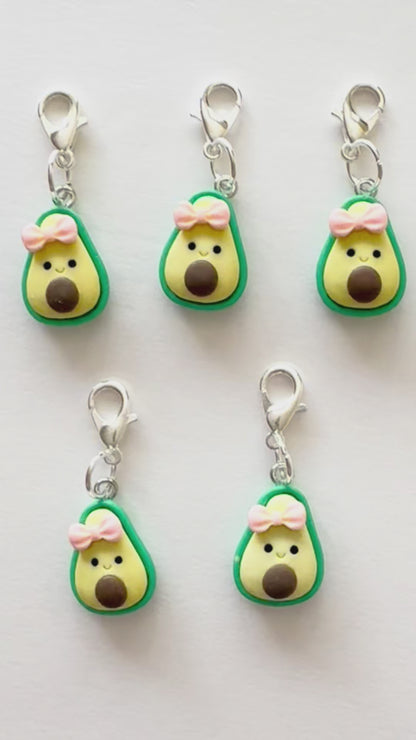 Handmade Avocado Clay Stitch Marker/Progress Tracker