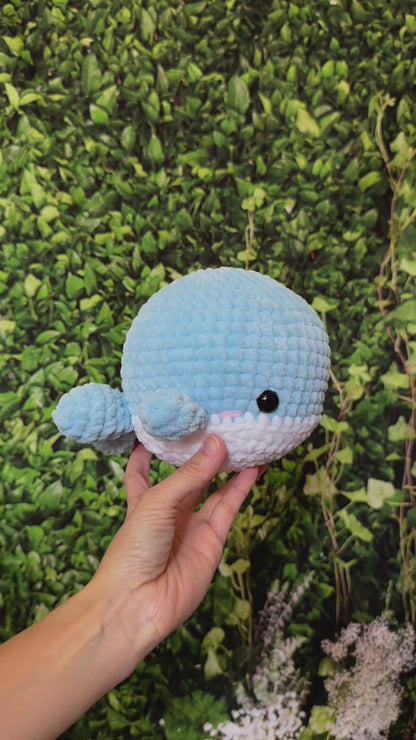 Chubby Whale Plushie (Light Blue)